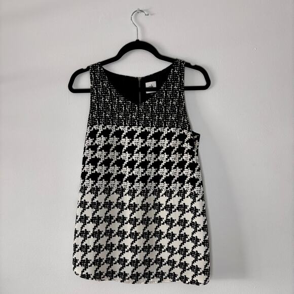CAbi Women's Black and White Houndstooth Detailed Flowy Tank Top Size Small - Picture 1 of 12